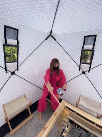 テントサウナ内部