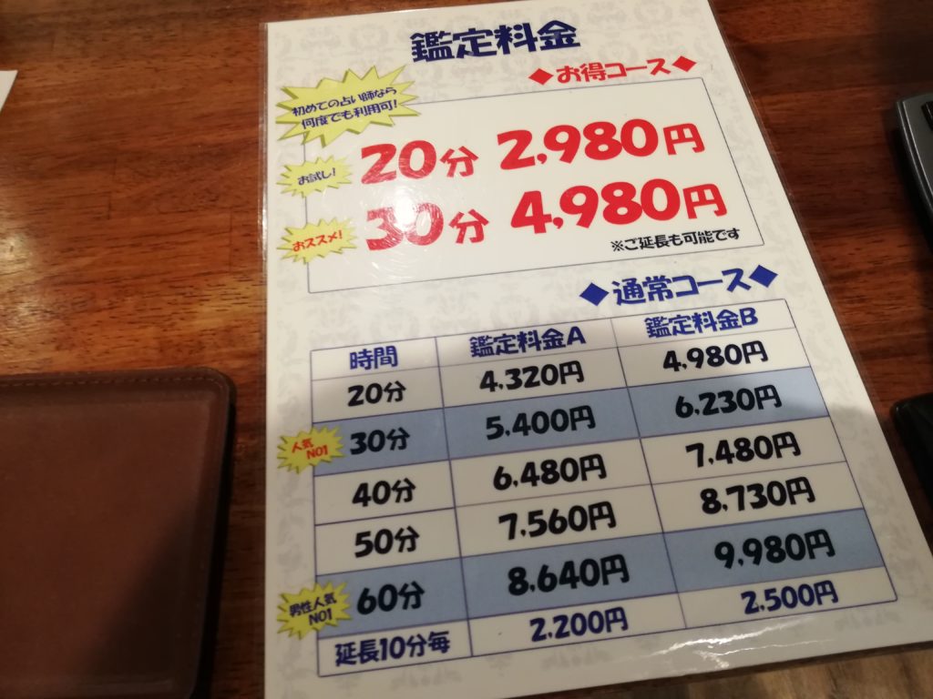 鑑定料金